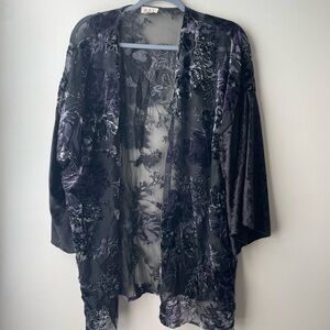 POL Velvety Sheer Kimono Women's Swim Coverup Summer Lightweight Layer Size S